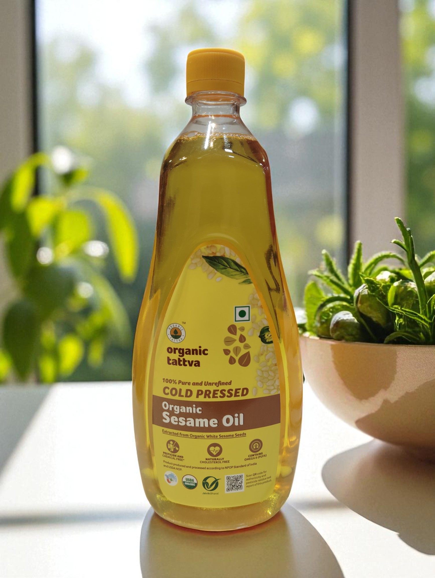 Organic Tattva Cold Pressed Sesame Oil 1litre Organic Tattva Cold Pressed Sesame Oil 1litre - Image 2