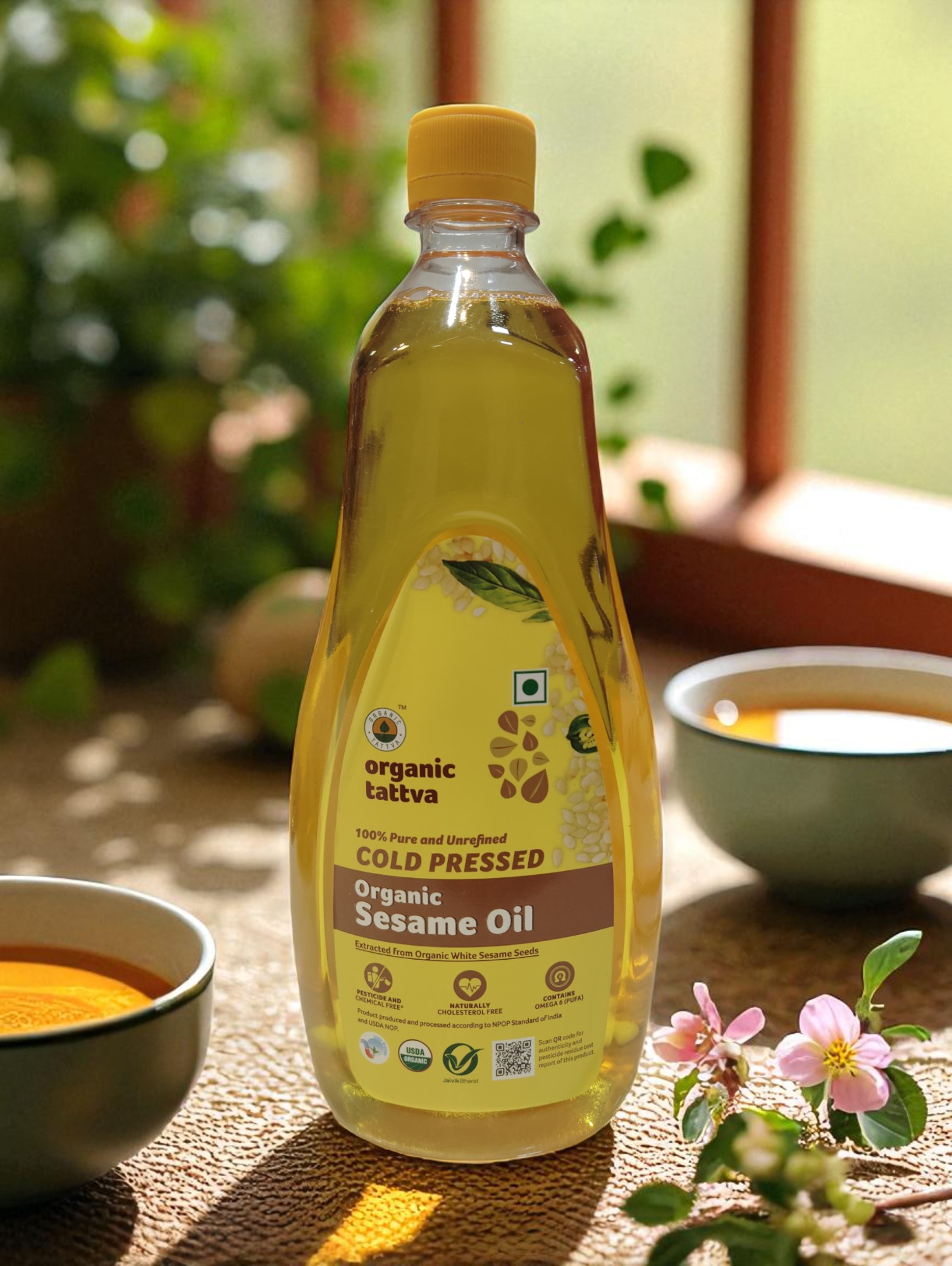 Organic Tattva Cold Pressed Sesame Oil 1litre Organic Tattva Cold Pressed Sesame Oil 1litre