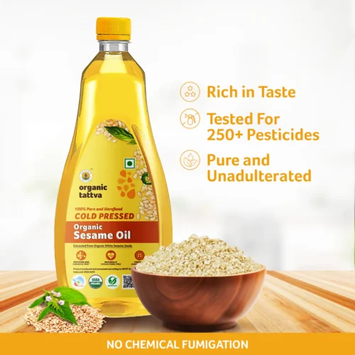 organic tattva cold pressed sesame oil 1litre