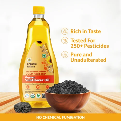 organic tattva cold pressed sunflower oil 1litre