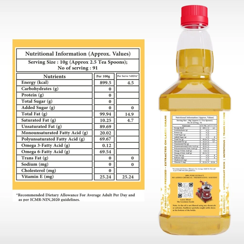 Indic Wisdom Cold Pressed Sunflower Oil Indic Wisdom Cold Pressed Sunflower Oil - Image 3