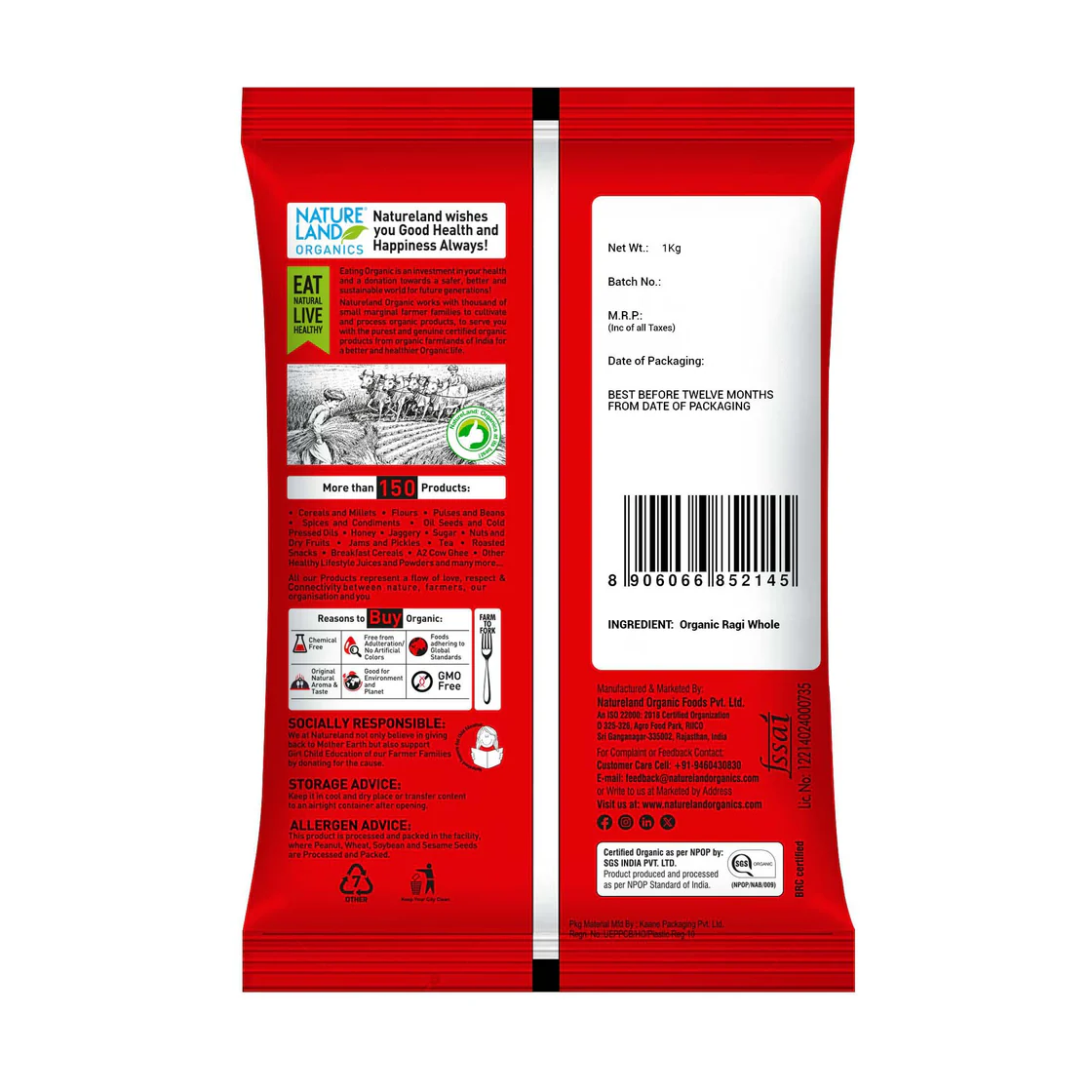 Nature Land Ragi Whole 1kg Nature Land Ragi Whole 1kg - Image 2