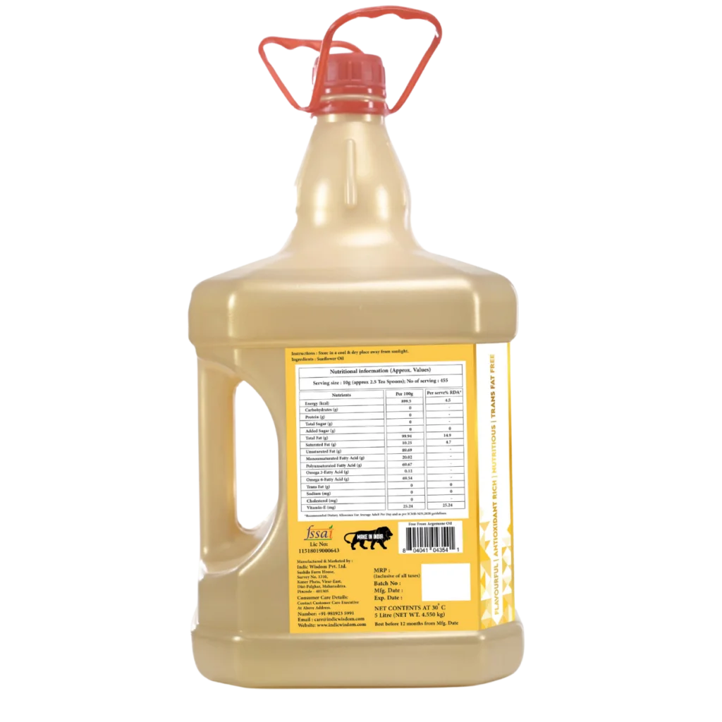 Indic Wisdom Cold Pressed Sunflower Oil Indic Wisdom Cold Pressed Sunflower Oil - Image 5