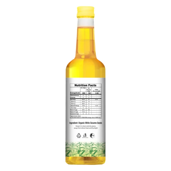 Nature Land Cold Pressed White Sesame Oil 1litre - Image 3