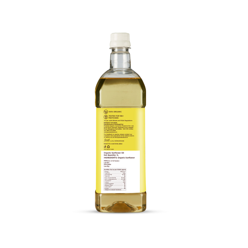 Pure&Sure Organic Cold Pressed Sunflower Oil Pure&Sure Organic Cold Pressed Sunflower Oil - Image 3