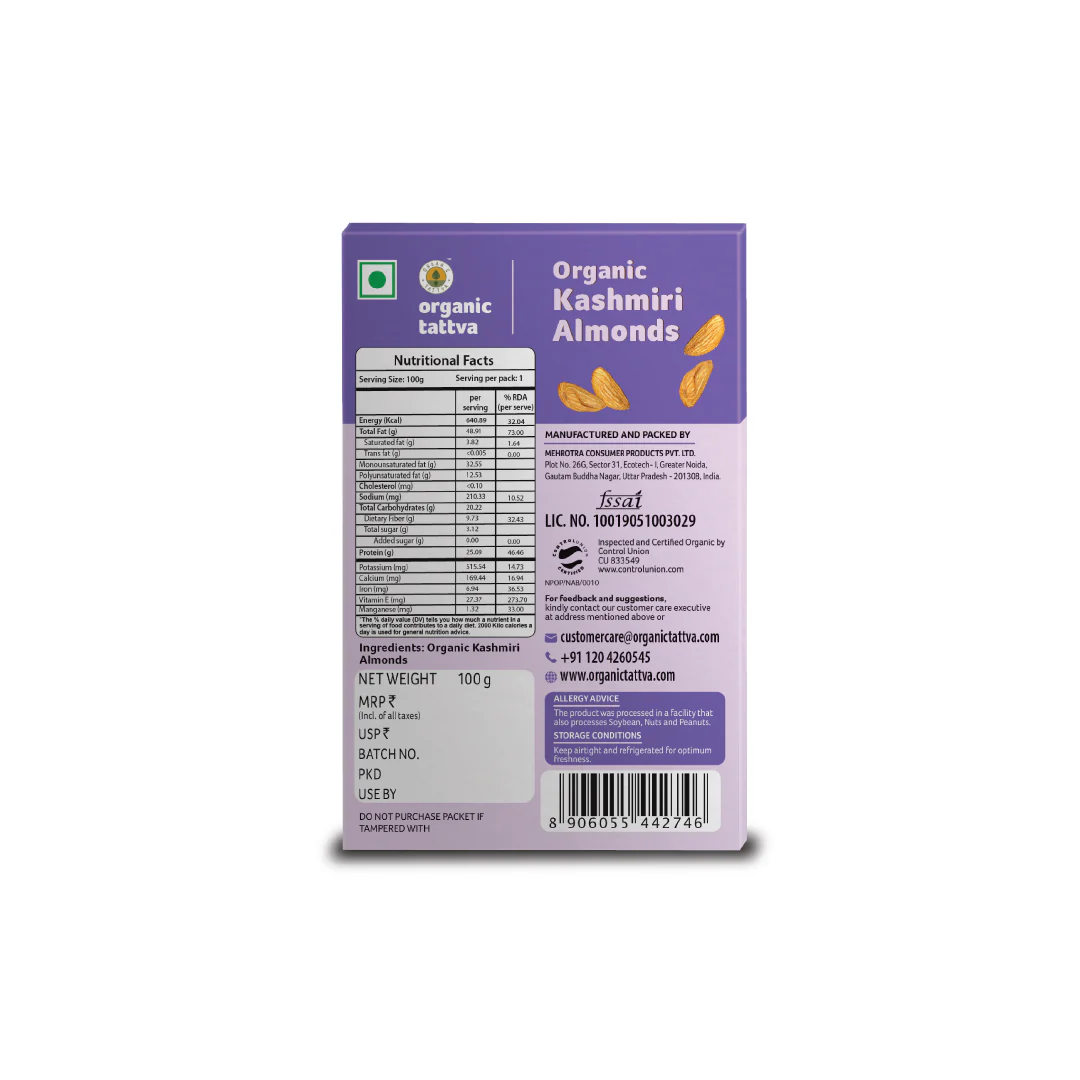 Organic Tattva Kashmiri Almonds Organic Tattva Kashmiri Almonds - Image 5