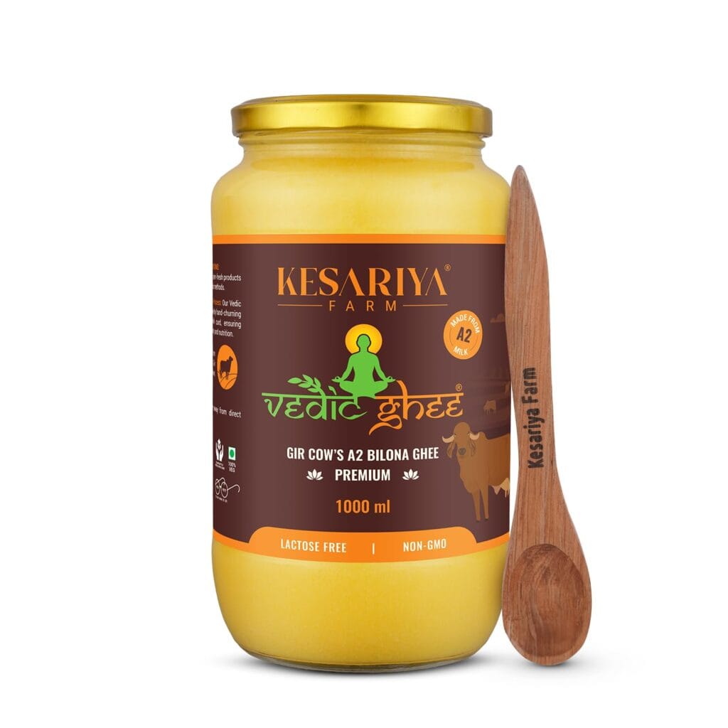 kesariya fram vedic gir cow ghee 1litre front