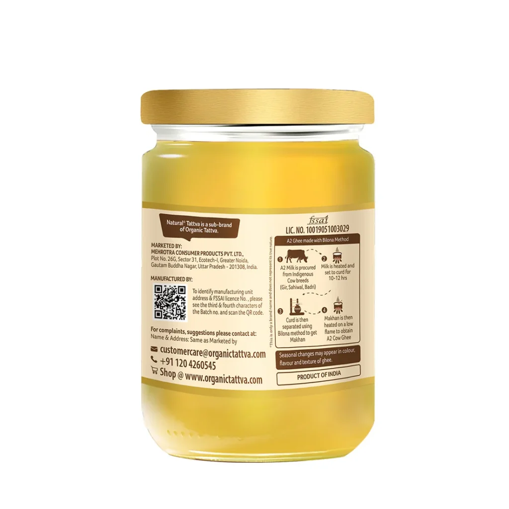 organic tattva a2 desi cow ghee 1ltr back