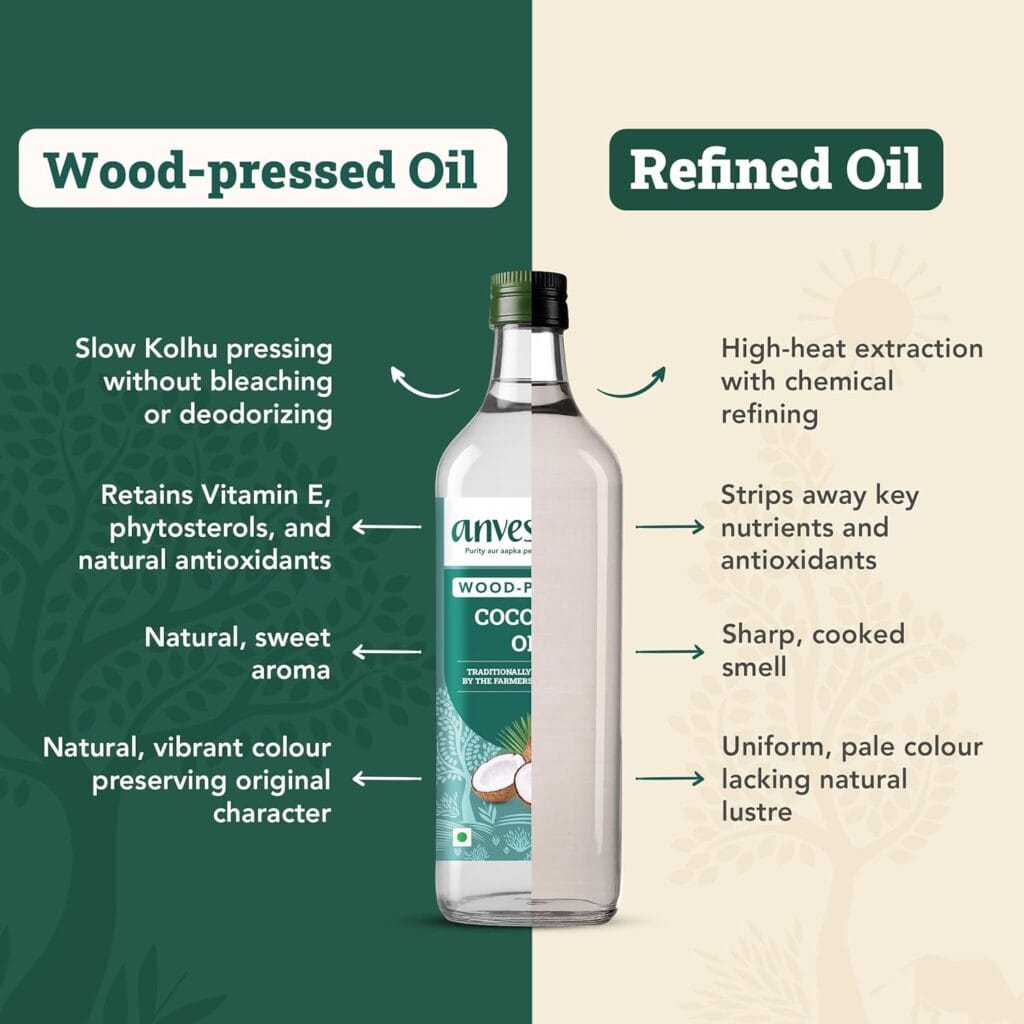 anvenshen wood pressed coconut oil 1 litre cto