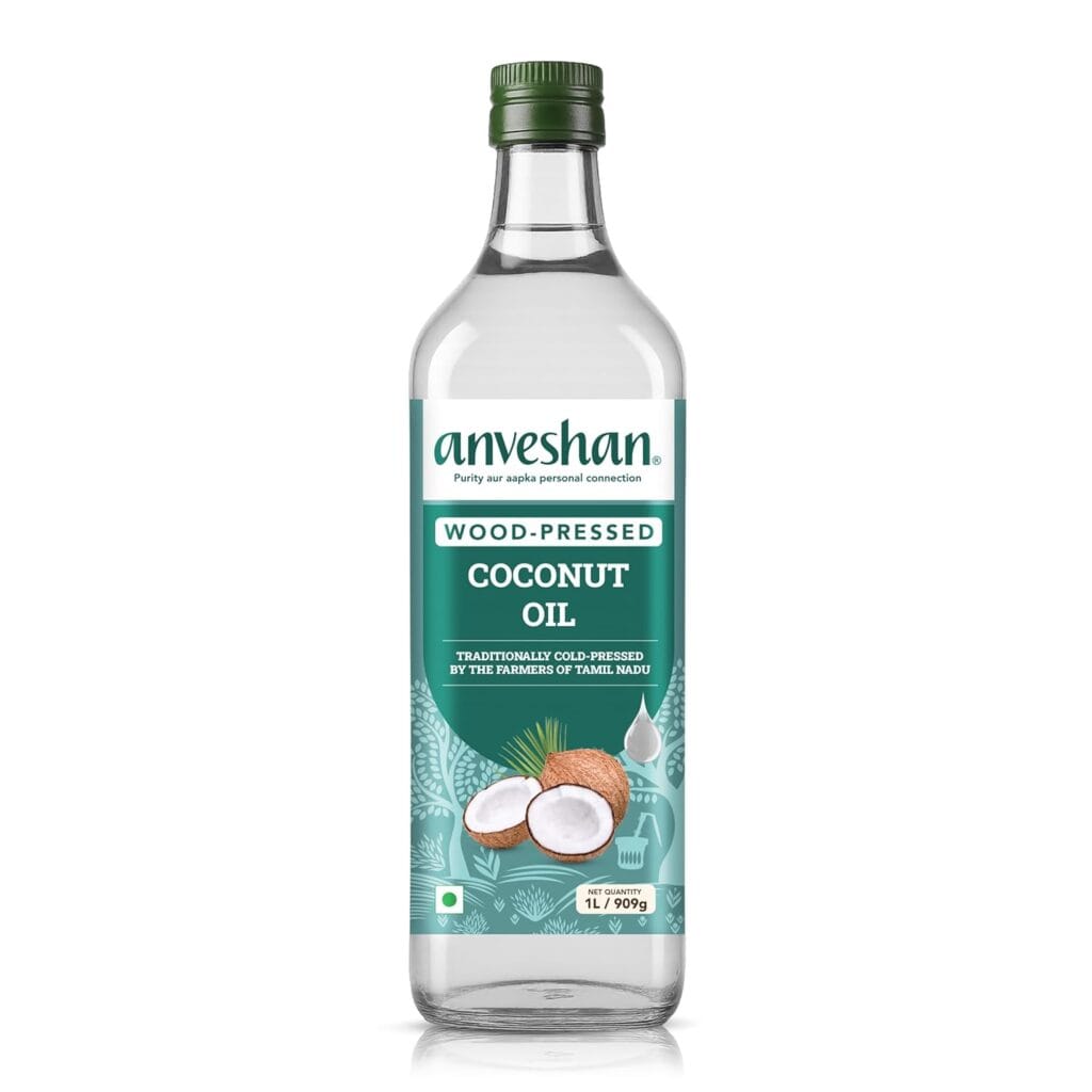 anvenshen wood pressed coconut oil 1 litre front
