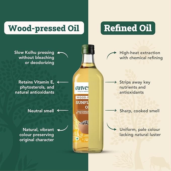 anvenshen wood pressed sunflower oil 1 litre cto
