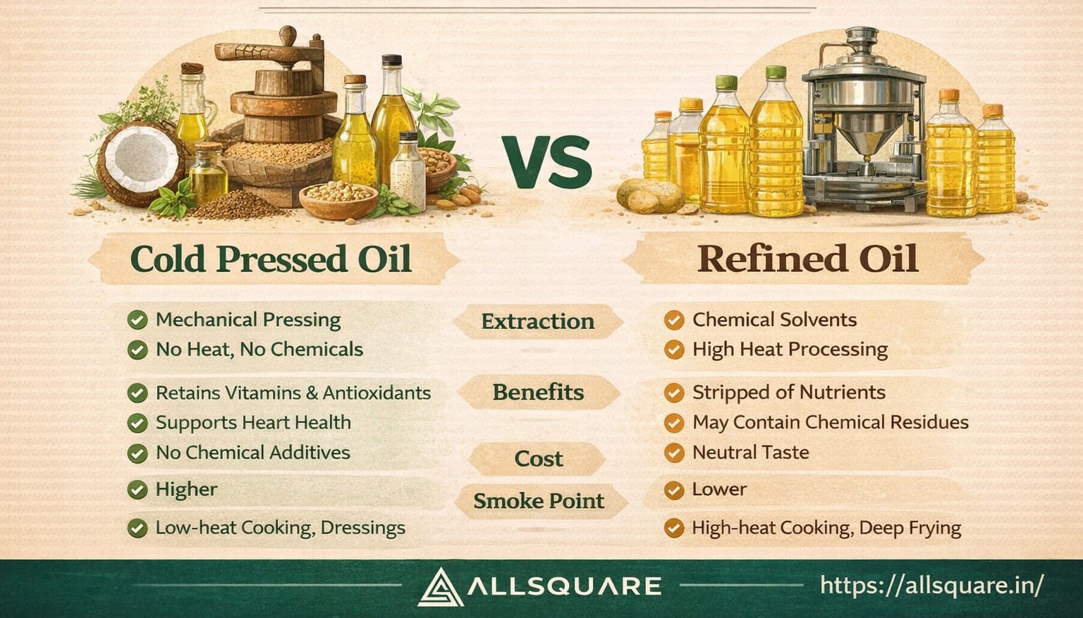 Cold Pressed Oil vs Refined Oil