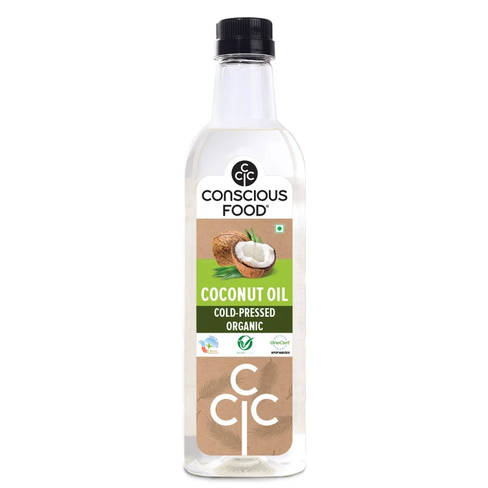 consicous food organic cold pressed coconut oil 1 litre front