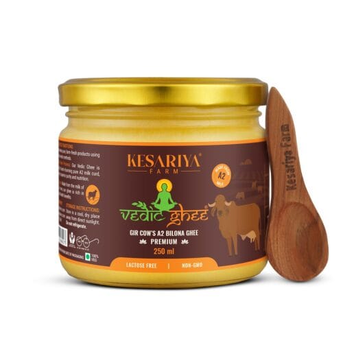kesariya fram vedic gir cow ghee 250ml front