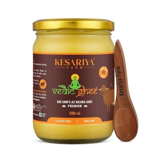 kesariya fram vedic gir cow ghee 500ml front