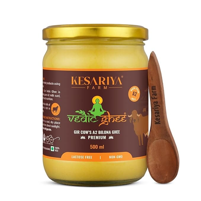 kesariya fram vedic gir cow ghee 500ml front