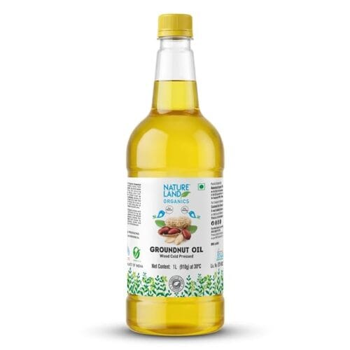 nature & land organic cold pressed groundnut oil 1 litre front