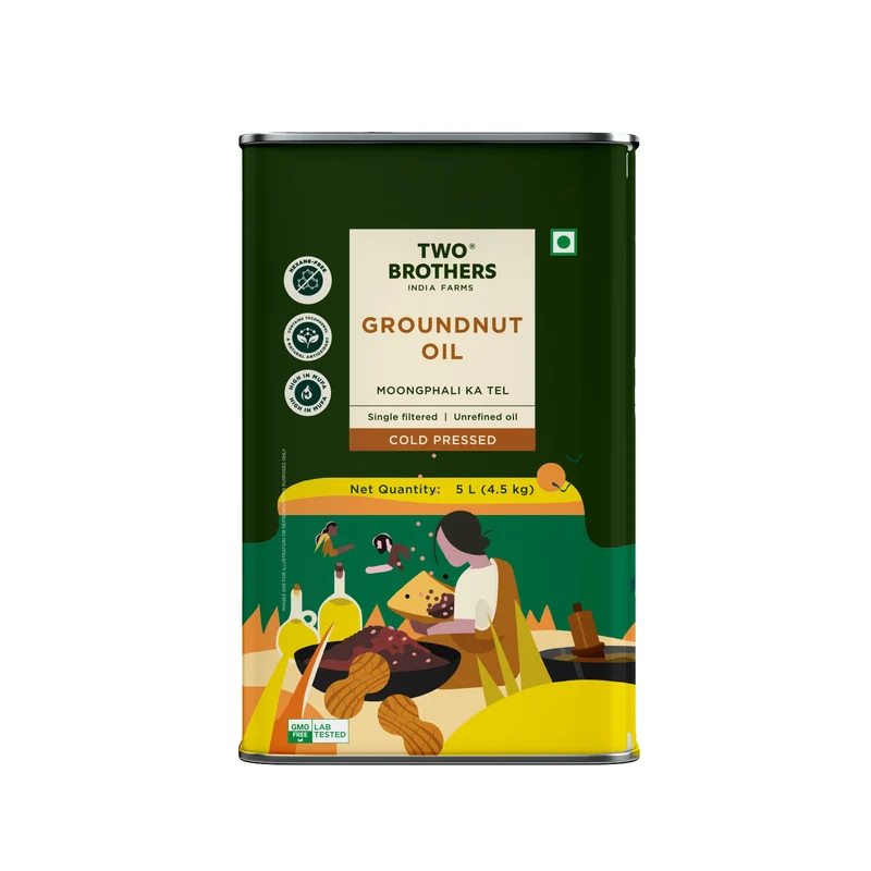 organic cold pressed groundnut oil 5 litre fornt