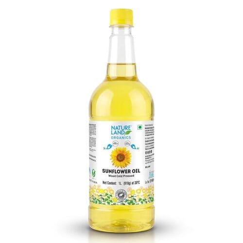 organic cold pressed sunflower oil 1 litre front