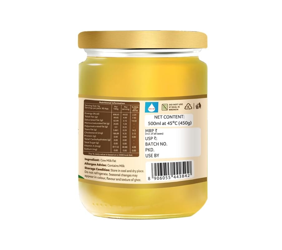 organic tattva a2 desi cow ghee 500ml back