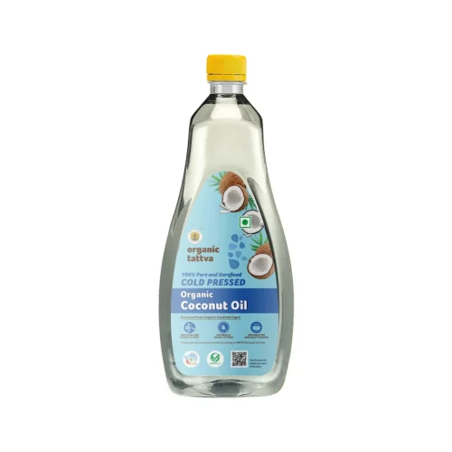 organic tattva organic cold pressed coconut oil 1 litre front