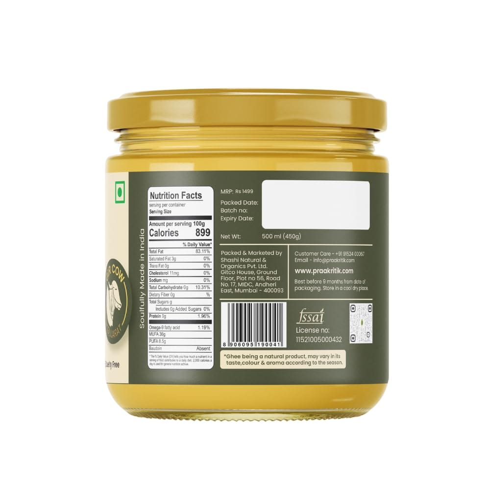 prakrtik a2 desi gir cow ghee 500ml back