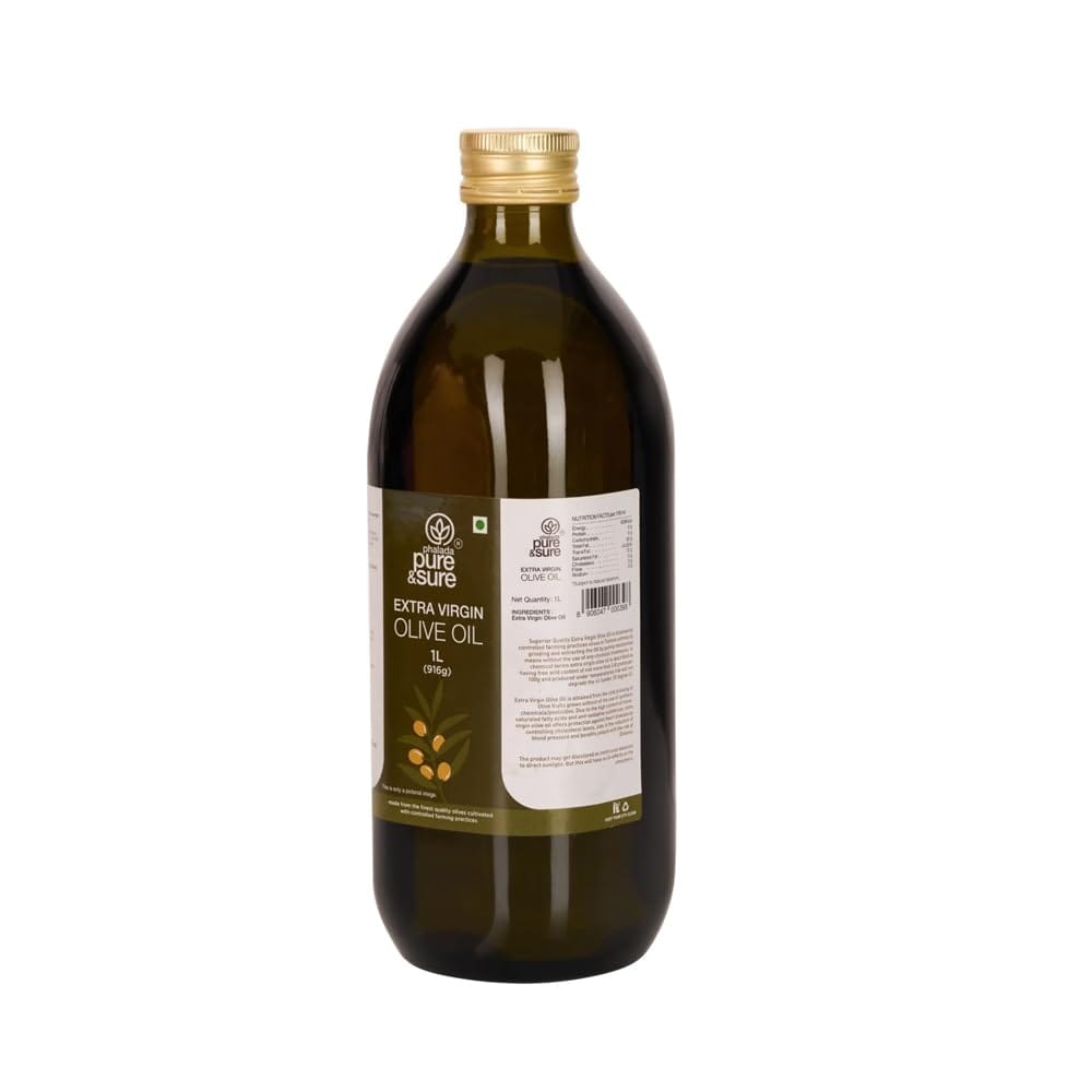 pure & sure organic extra virgin olive oil 1 litre back