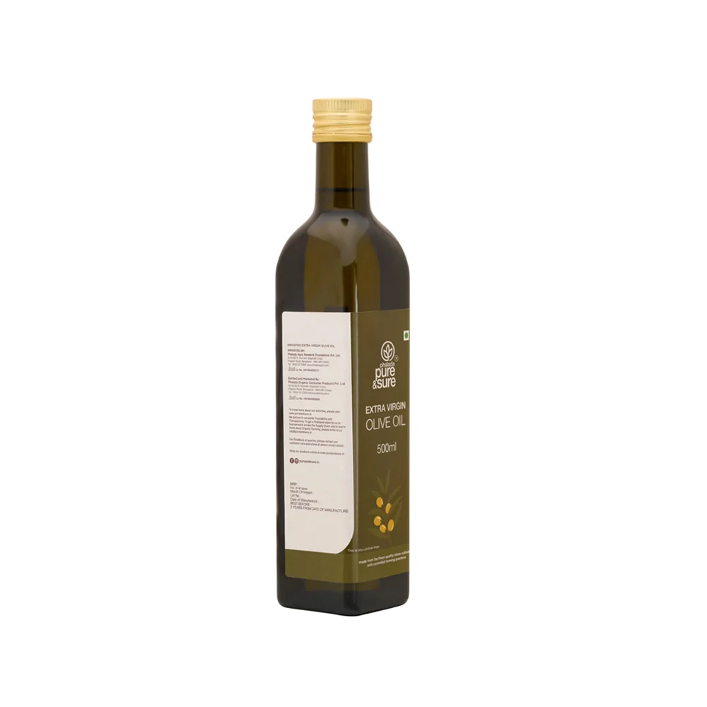 pure & sure organic extra virgin olive oil 500 ml back